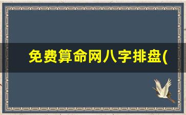 免费算命网八字排盘(免费算命八字)