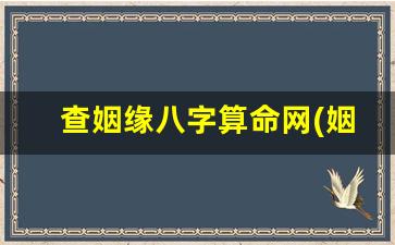 查姻缘八字算命网(姻缘生辰八字)