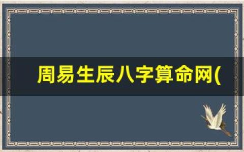 周易生辰八字算命网(免费周易生辰八字算命网)