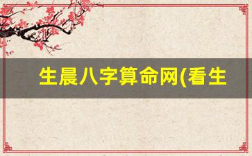 生晨八字算命网(看生晨八字起名)