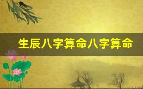 生辰八字算命八字算命网(生辰八字算命超准免费)