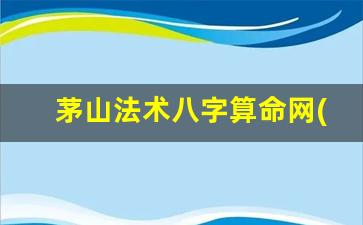 茅山法术八字算命网(茅山法术真实视频)