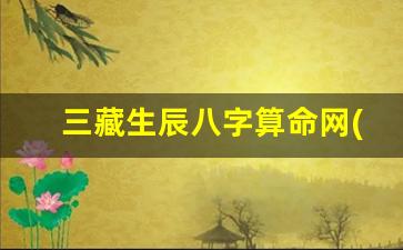 三藏生辰八字算命网(生辰八字查询三藏八字算命)