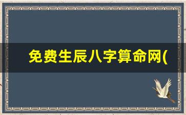 免费生辰八字算命网(生辰八字算命网在线算命大全算命最准的免免网站)