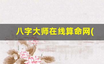 八字大师在线算命网(八字大师在线算命网)