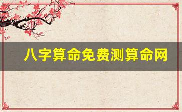 八字算命免费测算命网(八字算命免费测八字软件)