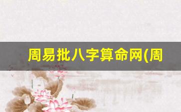 周易批八字算命网(周易批八字 免费测八字看事业)