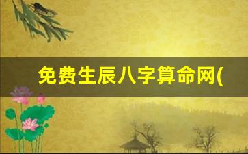 免费生辰八字算命网(免费生辰八字算命网站测测)