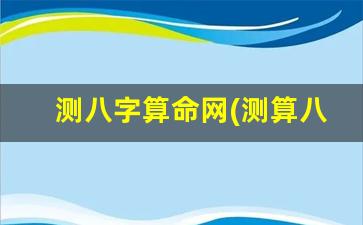 测八字算命网(测算八字网站)