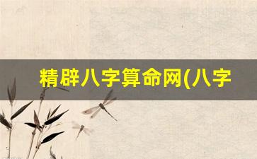 精辟八字算命网(八字算命精准版)