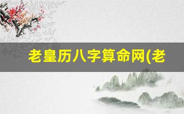 老皇历八字算命网(老黄历八字算命详解)