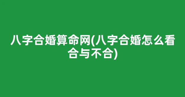 八字合婚算命网(八字合婚怎么看合与不合)