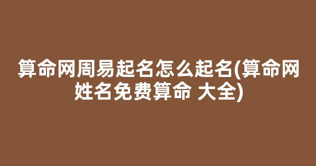算命网周易起名怎么起名(算命网姓名免费算命 大全)