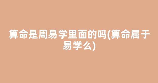 算命是周易学里面的吗(算命属于易学么)